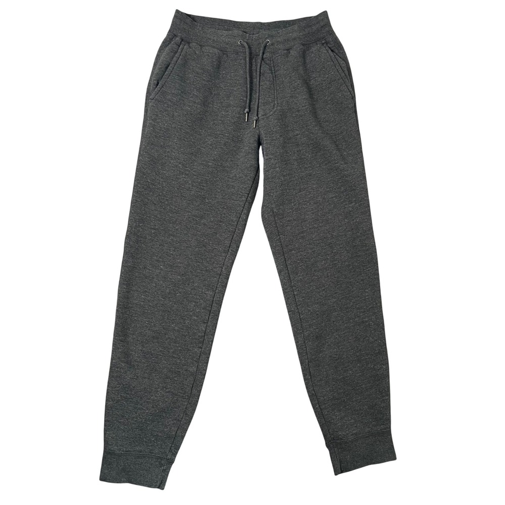 Uniqlo Joggers Men Medium Grey Fleece Lined Sweatpants Lounge Outdoor Winter - Picture 1 of 12